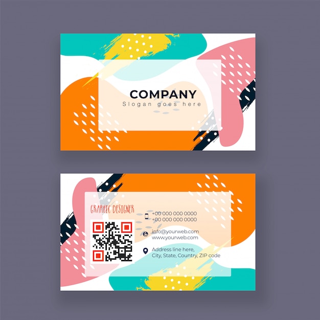 Graphic Designer Company Card O Design Biglietto Da Visita Vettore Premium