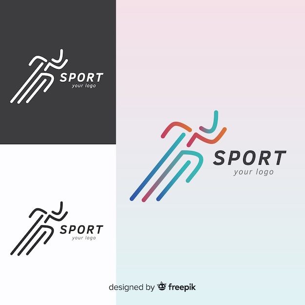 Collezione Di Logotipi Sportivi Moderni Vettore Premium