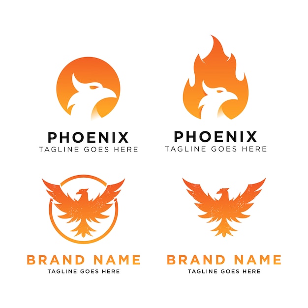 Phoenix logo set design inspiration | Vettore Premium