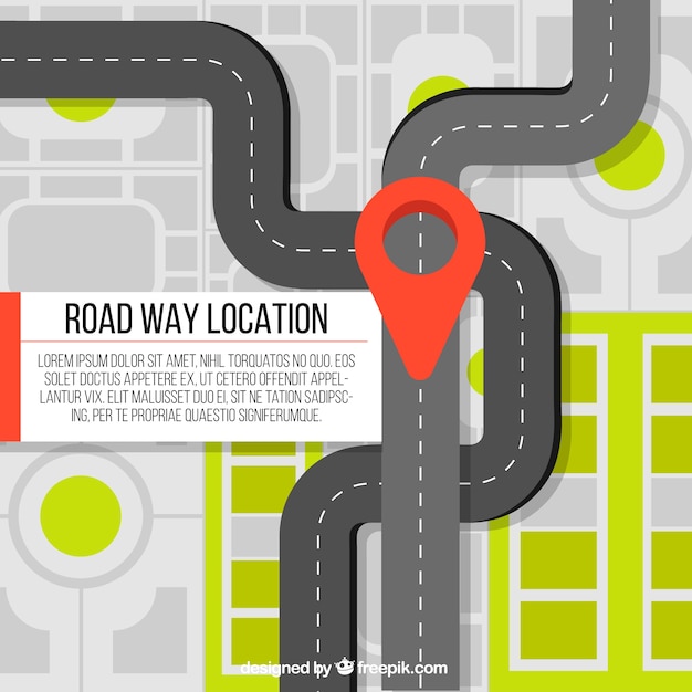 Road map background nel design piatto | Vettore Premium