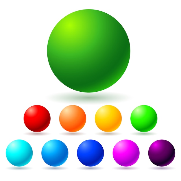 Set Di Palline Colorate Vettore Premium