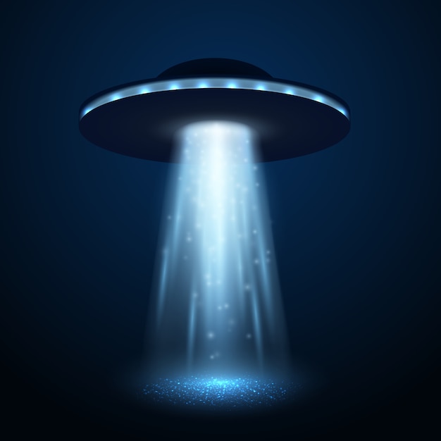 Fascio di luce ufo isolato. illustrazione vettoriale | Vettore Premium