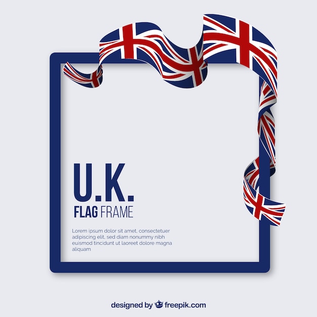 Cornice Della Bandiera Del Regno Unito Vettore Premium