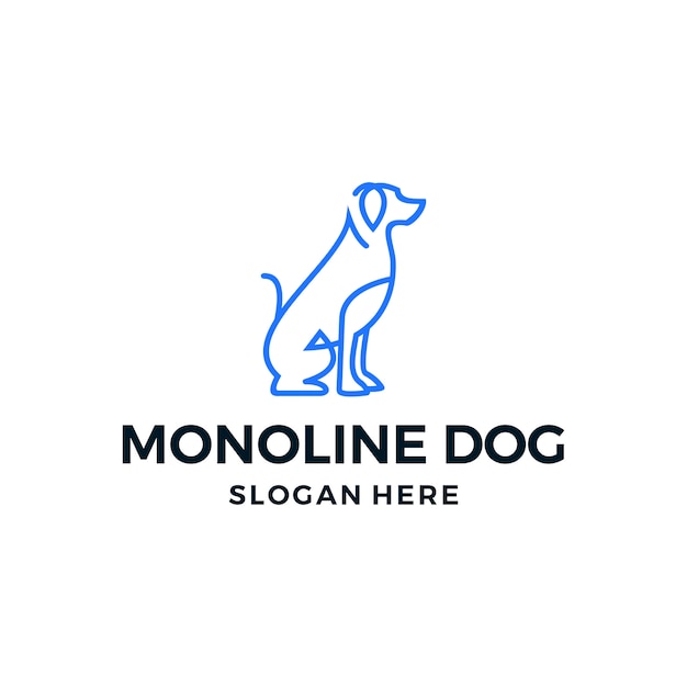 Logo vettoriale cane linea semplice | Vettore Premium