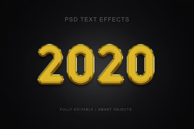 2020 ballonstijl teksteffect Premium Psd