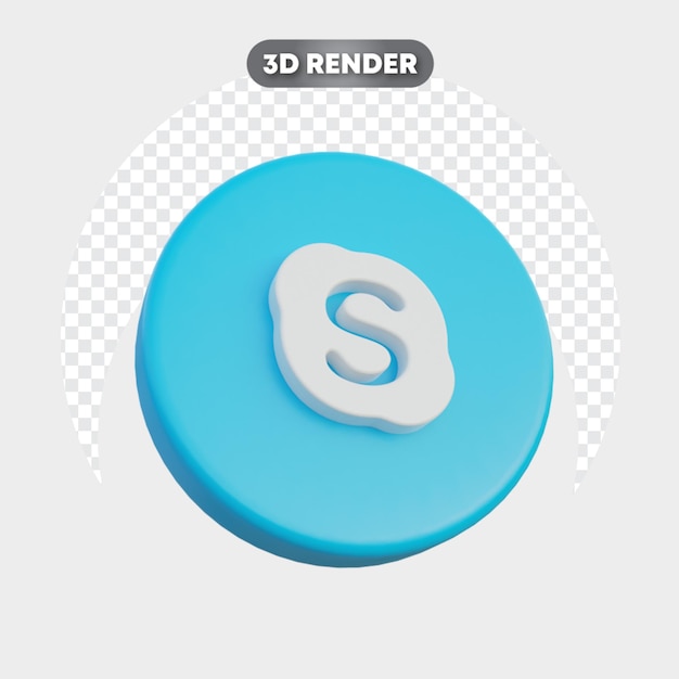 3d Icono De Las Redes Sociales Aislados De Skype Del Lado Izquierdo