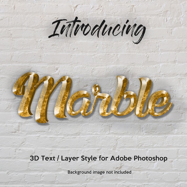 3d marble granite effetti di testo in stile texture photoshop con texture Psd Premium