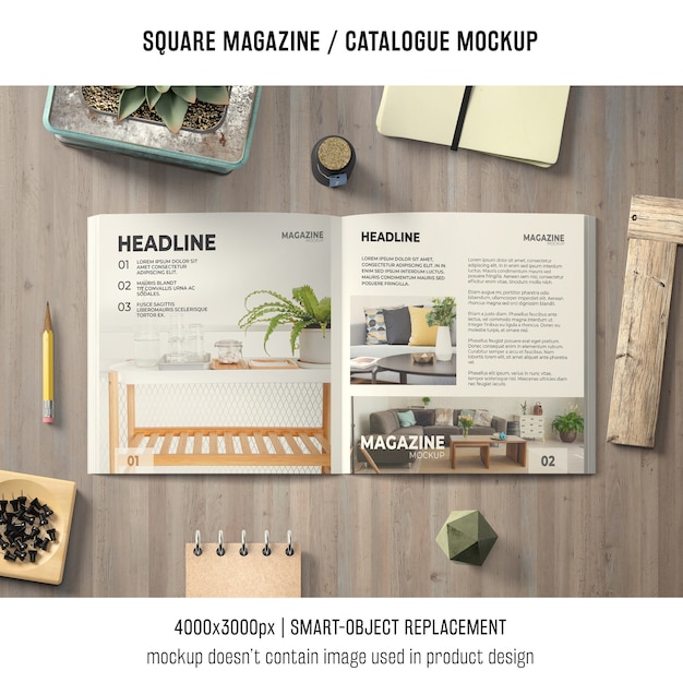 Download Apri la rivista quadrata o il mockup del catalogo | PSD Gratis