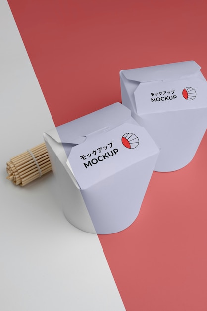 Download Arrangement van japans fastfood met mock-up verpakking ...