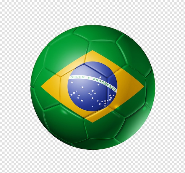 Balón De Fútbol Con La Bandera De Brasil | Archivo PSD Premium