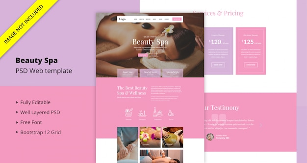 Beauty spa website sjabloon Premium Psd