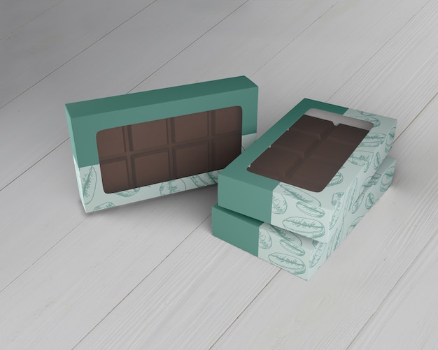 Caja de maqueta de diseño de chocolate PSD gratuito
