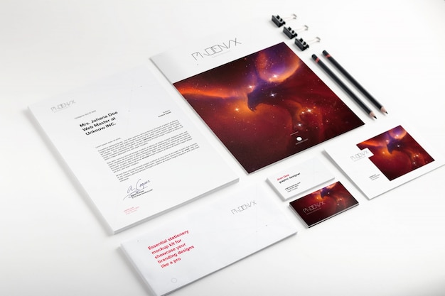 Cancelleria di affari mock up di progettazione Psd Premium