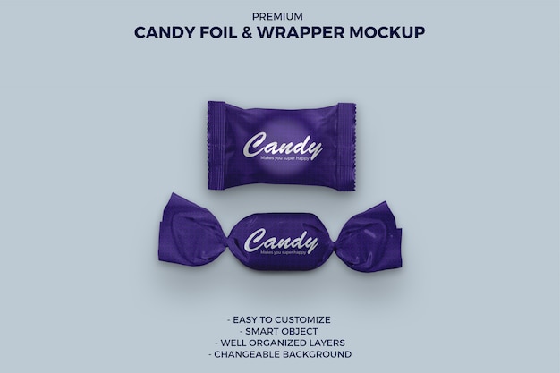 Download Candy foil en wrapper mockup | Premium PSD Bestanden
