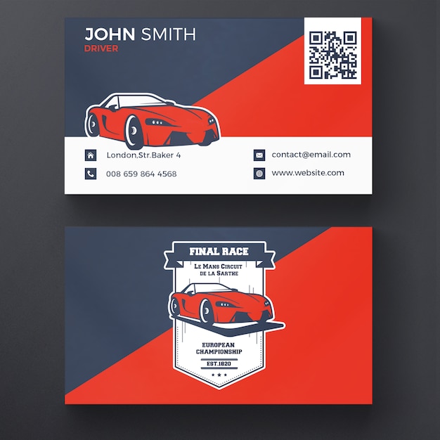 Car racing visitekaartje Gratis Psd