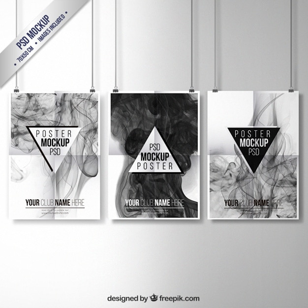 Download Colección de póster llenos de humo | Descargar PSD gratis