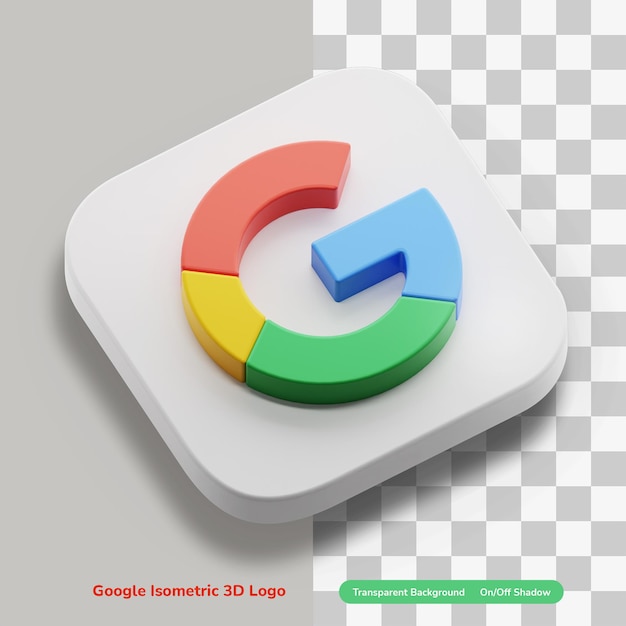 Concepto De Logotipo De Icono 3d De Cuenta De Aplicacion De Google En Cuadrado De Esquina Redonda En Isometrico Archivo Psd Premium