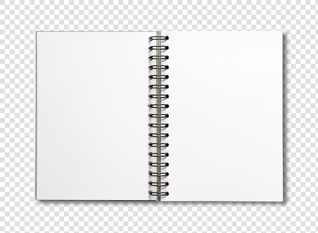 Cuaderno Espiral Abierto En Blanco Aislado En Blanco | Archivo PSD Premium