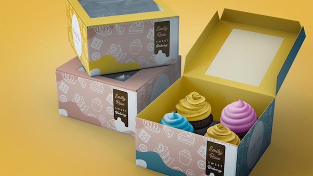 Download Cupcake branding mockup | Gratis PSD Bestanden