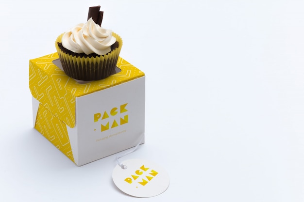 Download Diseño de mock up de caja para cupcake | Descargar PSD premium