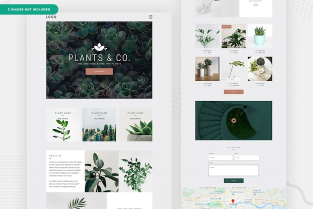 Dise O De P Gina De Sitio Web De Planta En L Nea Archivo Psd Premium