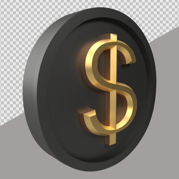 Dólar de moneda de renderizado 3d Archivo PSD Premium