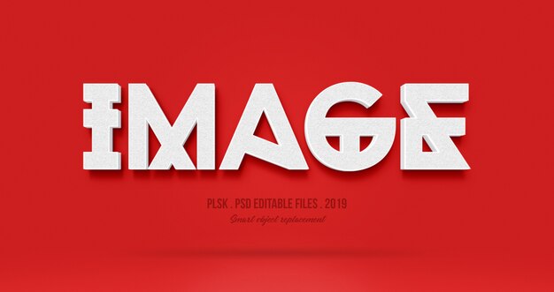 Efecto de estilo de texto de imagen 3d PSD Premium