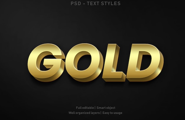 Estilo De Efectos De Texto Dorado Premium Editable Archivo PSD Premium