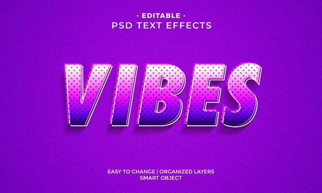 Fantastico effetto di testo vibes colorato Psd Premium
