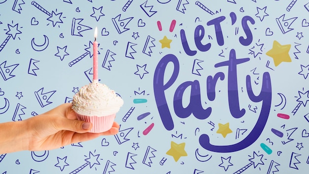 Festa di compleanno con torte mock-up Psd Gratuite