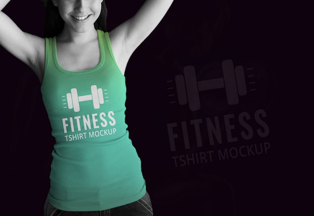 Download Fitness tshirt mockup femminile | Scaricare PSD Premium