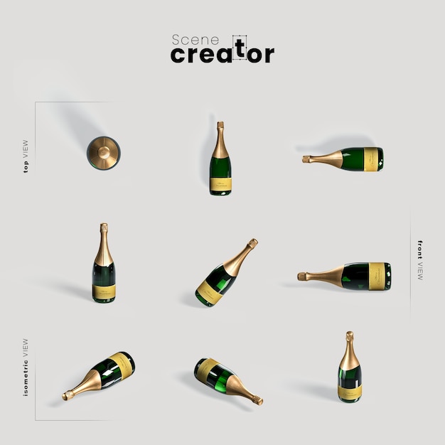 Fles van de schepper van de kerstmisscène van de verscheidenheidsvariëteiten Gratis Psd