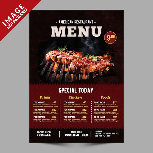 Download Food menu flyer mockup | PSD Premium