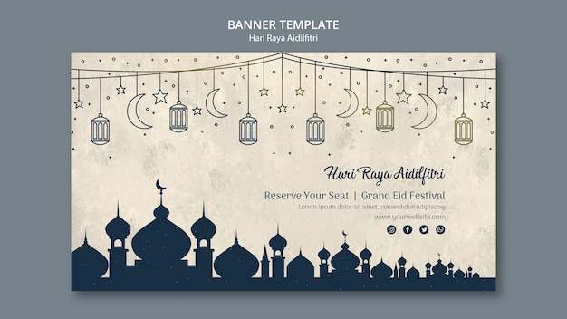 Hari raya aldilfitri banner thema | Gratis PSD Bestanden