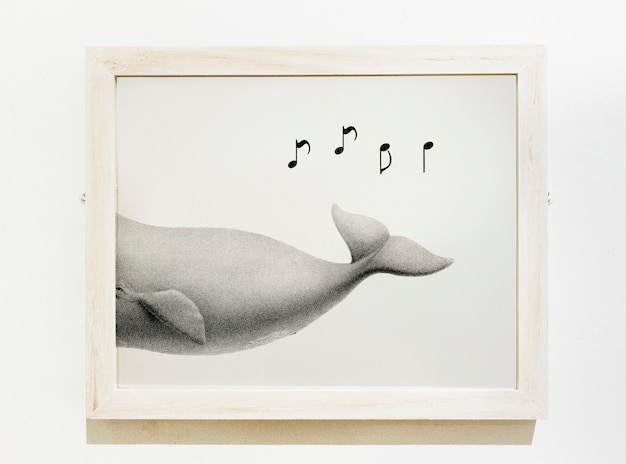 Traditioneel vluchtelingen Oordeel Ingelijste kunst stuk van een walvis zingen | Gratis PSD Bestanden