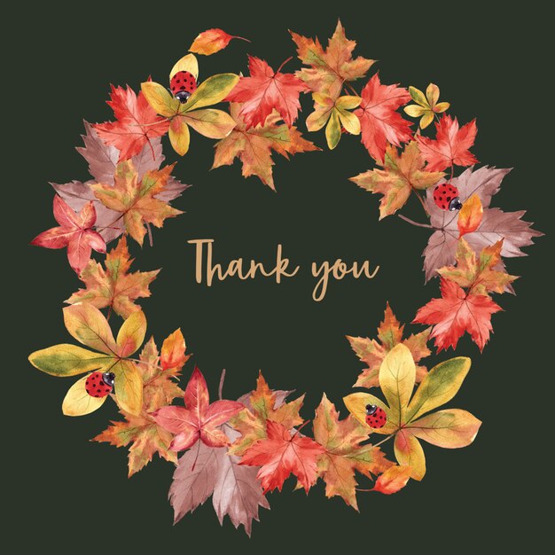 Krans met herfst themakaart Gratis Psd