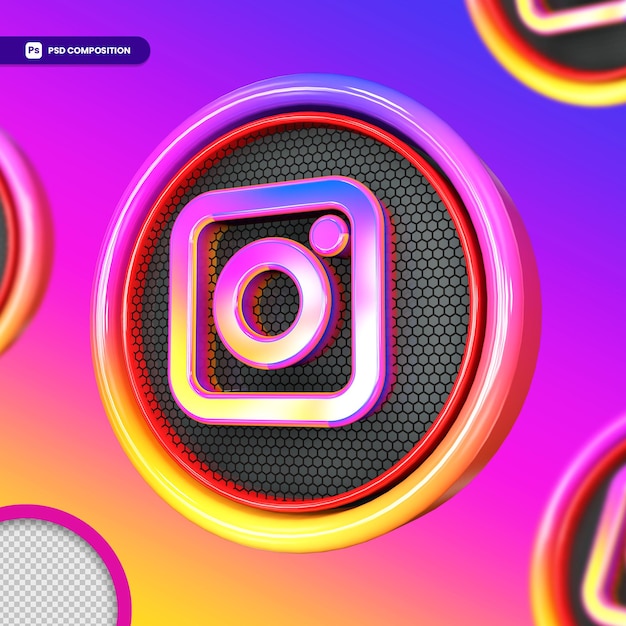 Logo De Instagram D Para Redes Sociales Archivo Psd Premium