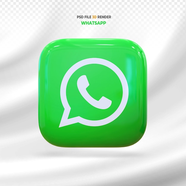 Logotipo De Redes Sociales De Whatsapp 3d Render Archivo PSD Premium