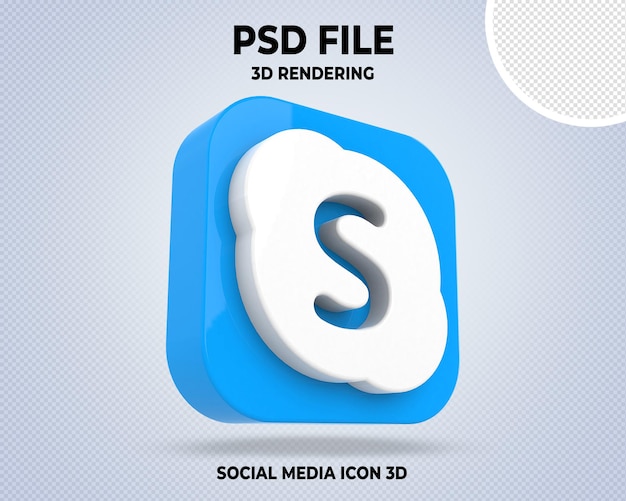 Logotipo De Skype 3d Social Media Transparente Archivo PSD Premium