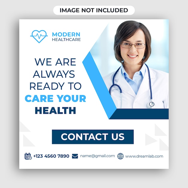Medisch vierkant sjabloon folder Premium Psd