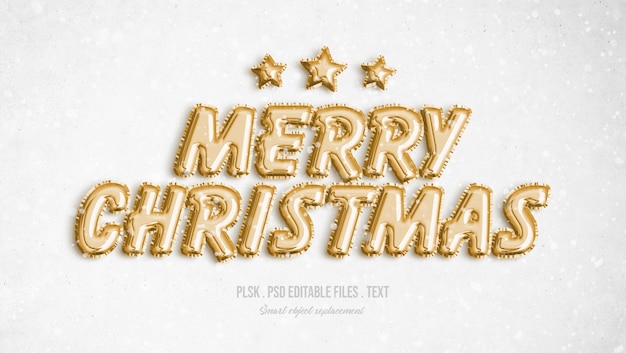 Merry Christmas 3d Tekststijl Effect | Premium PSD Bestanden