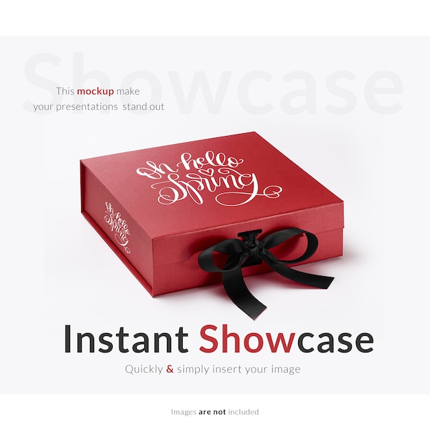 Download Mock up de caja de regalo roja | Descargar PSD gratis