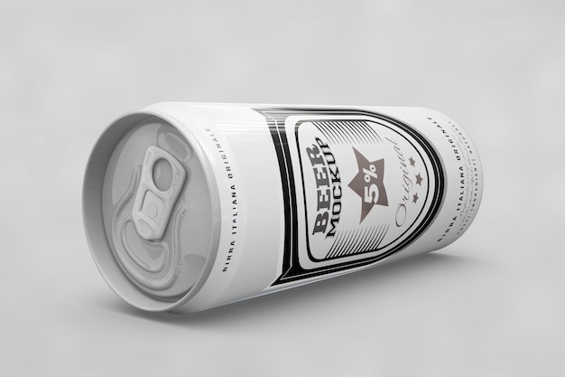 Download Mock up de lata de cerveza vista lateral | Archivo PSD Gratis