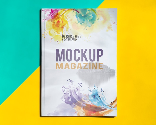 Mock up magazine su uno sfondo semplice Psd Gratuite
