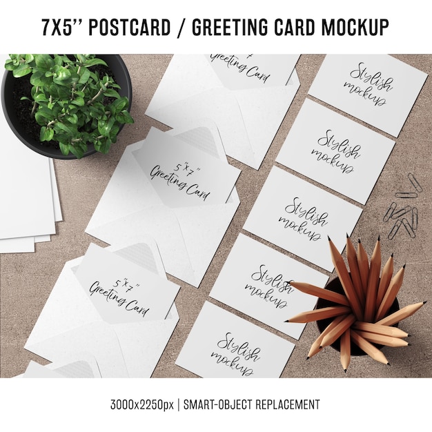 Mock up de tarjeta de agradecimiento | Archivo PSD Gratis