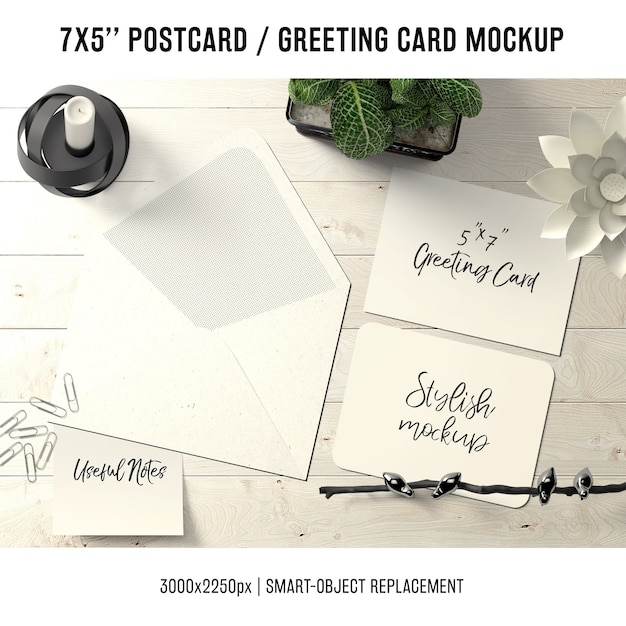 Mock up de tarjeta de agradecimiento | Archivo PSD Gratis