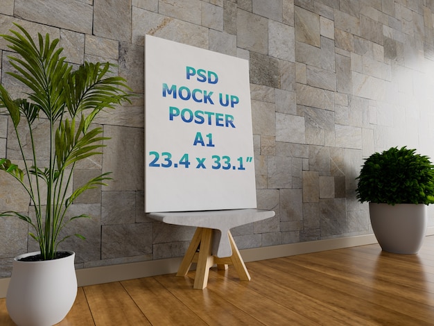 Download Mockup De Cartel En Interior Archivo Psd Premium PSD Mockup Templates