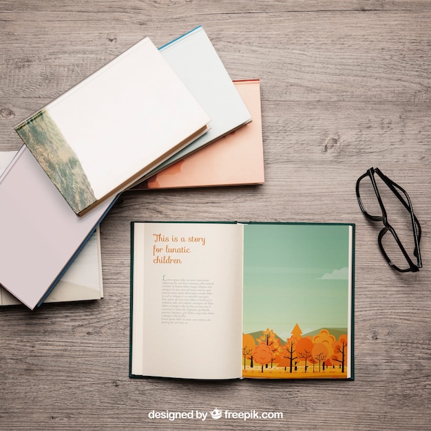 Download Mockup creativo de libros | Archivo PSD Gratis