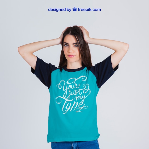 Download Mockup de camiseta para mujer | Descargar PSD gratis