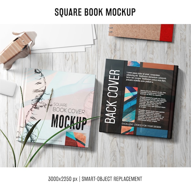 Download Mockup de libro cuadrado | Descargar PSD gratis